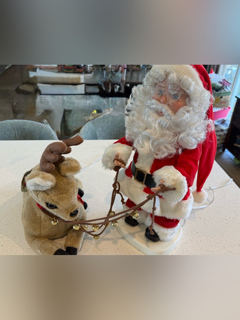 1996 Vintage Santa's Best Animated Santa Reindeer Christmas Holiday Seasonal Ele